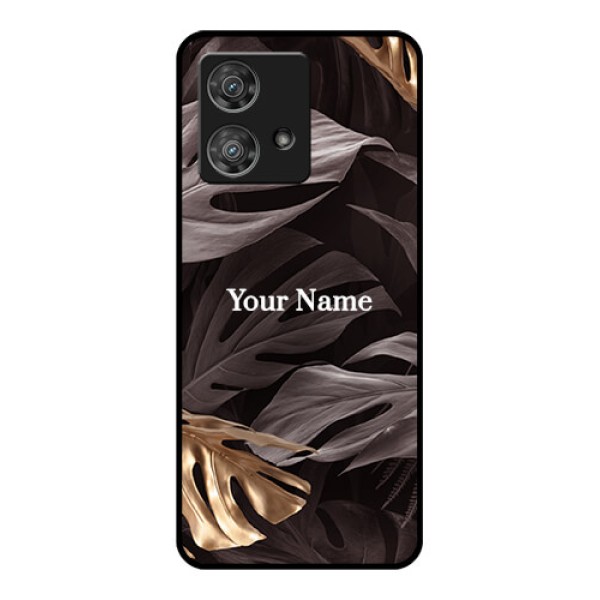 Motorola Edge 40 Neo Custom Glass Phone Case - Wild Leaves Digital Paint Design
