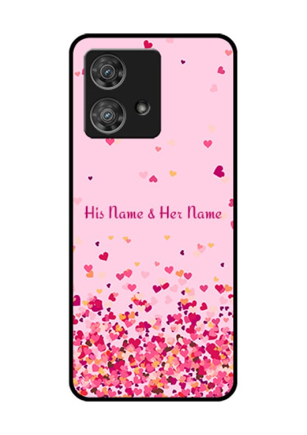 Motorola Edge 40 Neo Custom Glass Phone Case - Floating Hearts Design