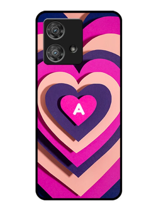 Custom Motorola Edge 40 Neo Custom Glass Phone Case - Cute Heart Pattern Design