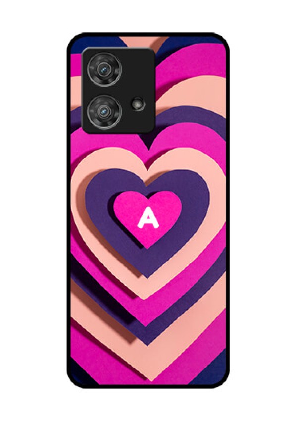 Motorola Edge 40 Neo Custom Glass Phone Case - Cute Heart Pattern Design