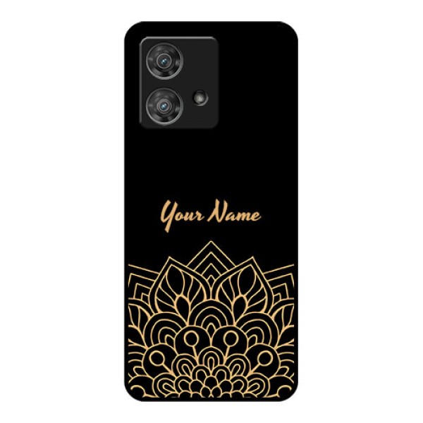 Motorola Edge 40 Neo Custom Glass Phone Case - Golden Mandala Design