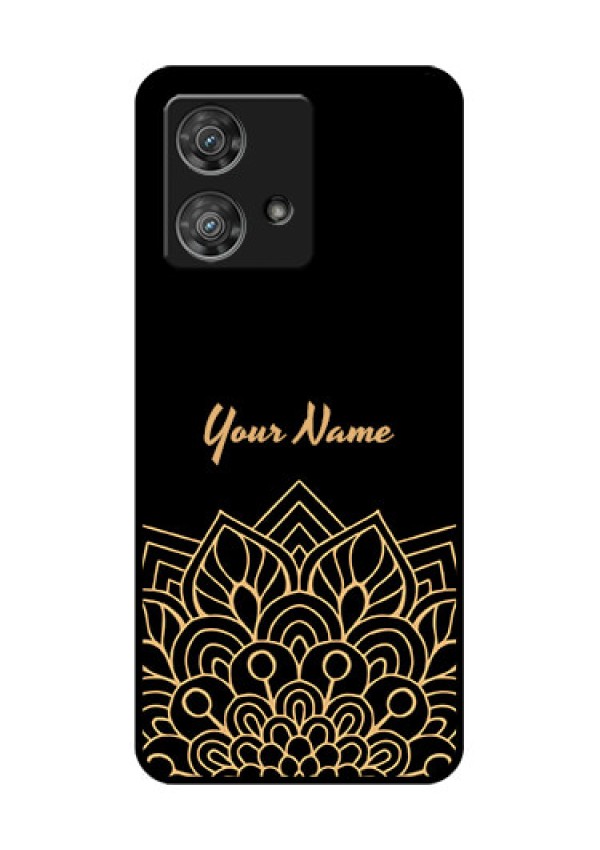 Motorola Edge 40 Neo Custom Glass Phone Case - Golden Mandala Design