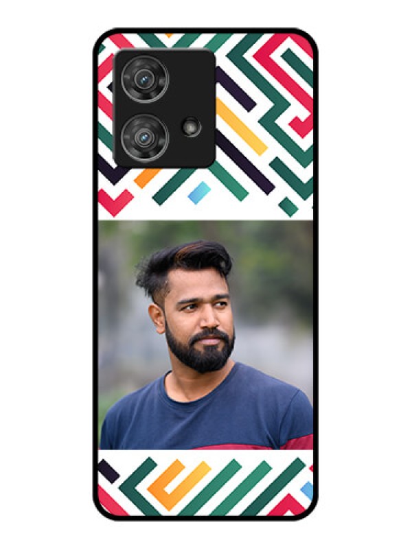 Custom Motorola Edge 40 Neo Custom Glass Phone Case - Colorful Maze Pattern Design