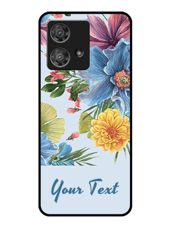 Custom Motorola Edge 40 Neo Custom Glass Phone Case - Stunning Watercolored Flowers Painting Design