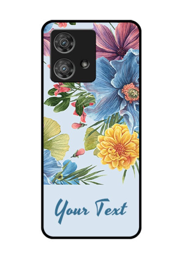 Motorola Edge 40 Neo Custom Glass Phone Case - Stunning Watercolored Flowers Painting Design