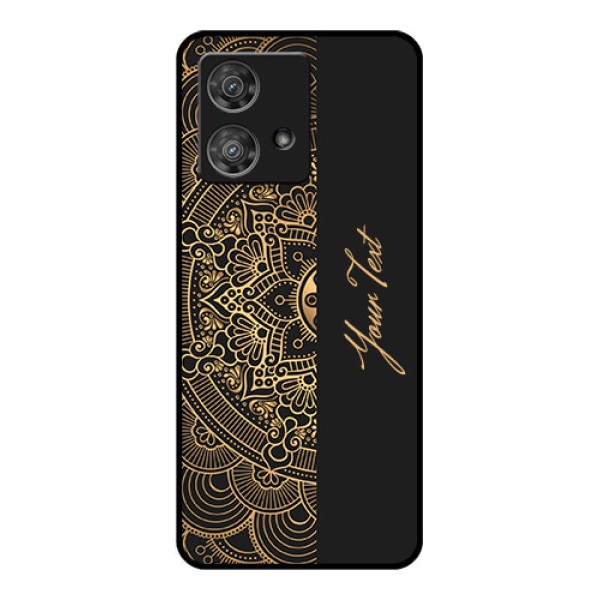 Motorola Edge 40 Neo Custom Glass Phone Case - Mandala Art With Custom Text Design