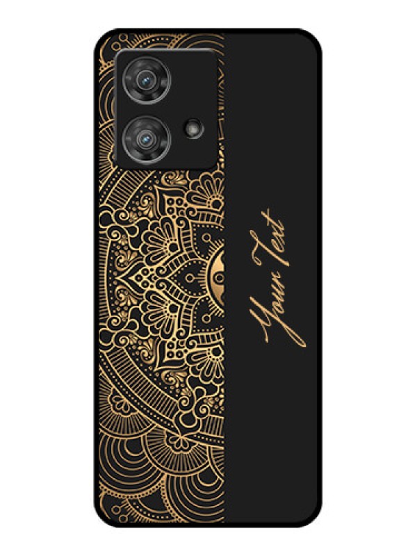 Custom Motorola Edge 40 Neo Custom Glass Phone Case - Mandala Art With Custom Text Design