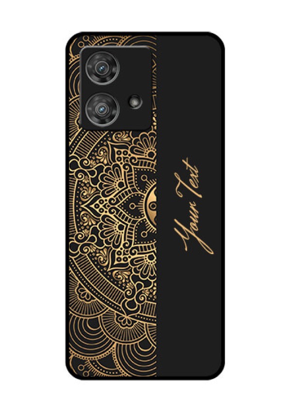 Motorola Edge 40 Neo Custom Glass Phone Case - Mandala Art With Custom Text Design