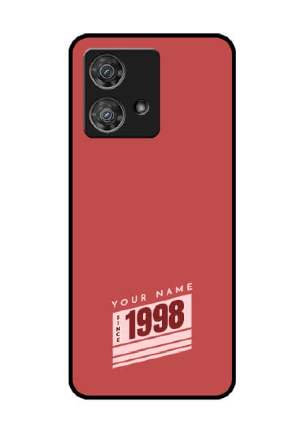 Motorola Edge 40 Neo Custom Glass Phone Case - Red Custom Year Of Birth Design