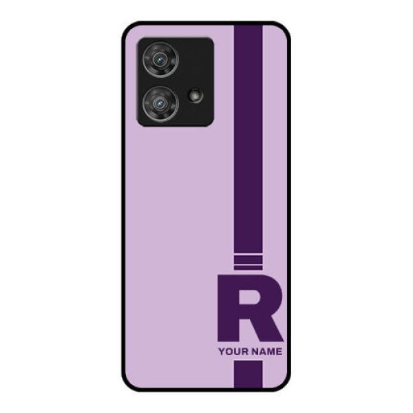 Motorola Edge 40 Neo Custom Glass Phone Case - Simple Dual Tone Stripe With Name Design Motorola Edge 40 Neo Custom Glass Phone Case - Simple Dual Tone Stripe With Name Design
