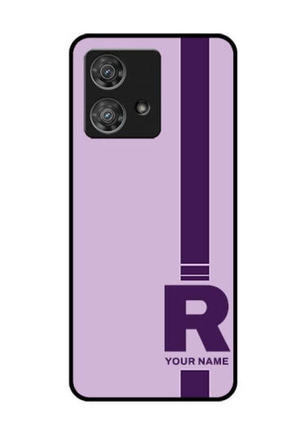 Motorola Edge 40 Neo Custom Glass Phone Case - Simple Dual Tone Stripe With Name Design