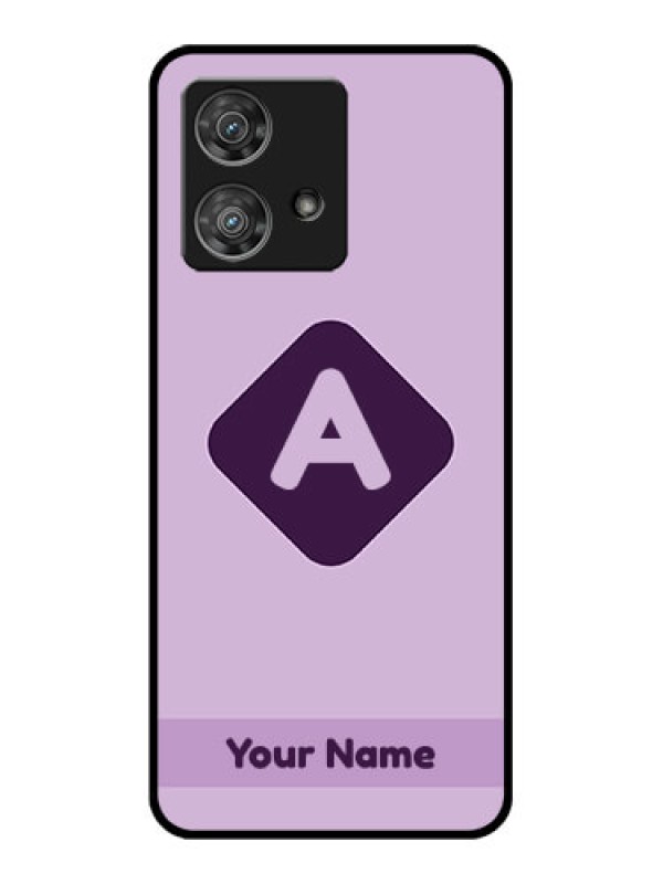 Custom Motorola Edge 40 Neo Custom Glass Phone Case - Custom Letter In Curved Badge Design
