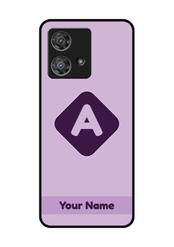 Motorola Edge 40 Neo Custom Glass Phone Case - Custom Letter In Curved Badge Design