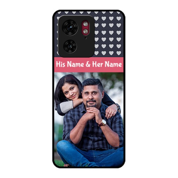 Motorola Edge 40 Custom Glass Phone Case - Love Symbols Design
