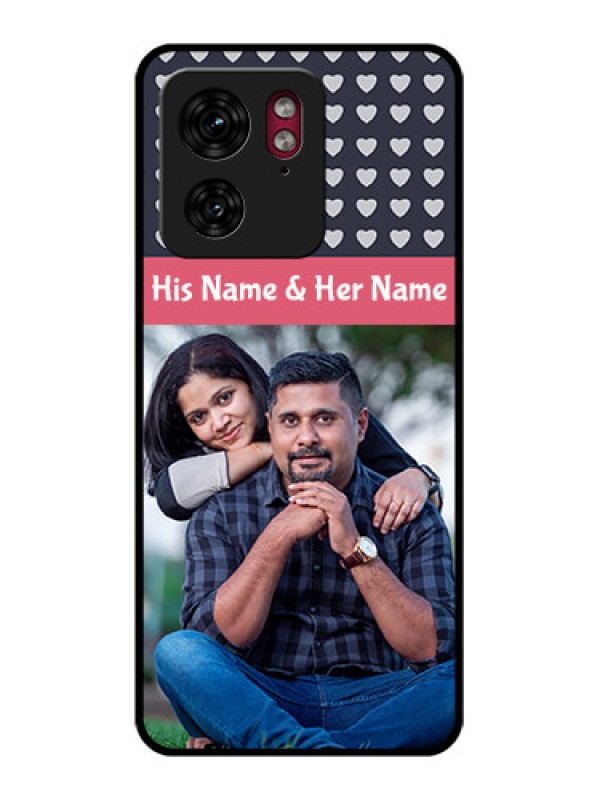 Custom Motorola Edge 40 Custom Glass Phone Case - Love Symbols Design