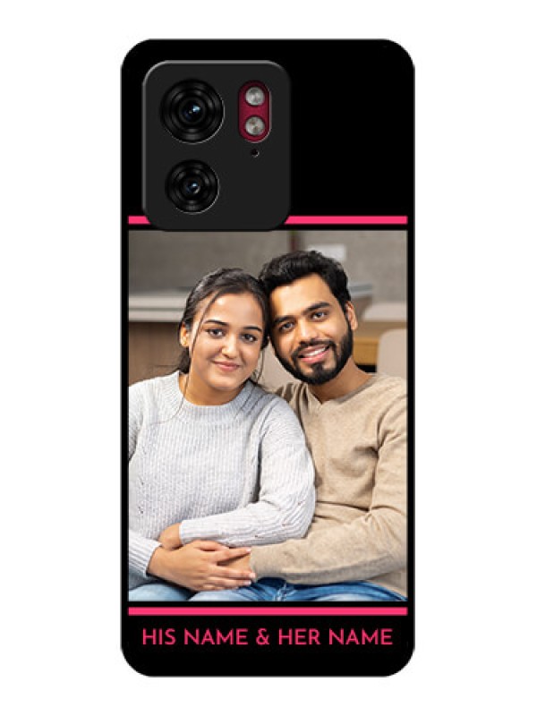 Custom Motorola Edge 40 Custom Glass Phone Case - With Add Text Design