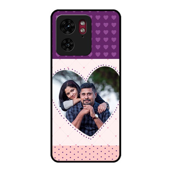 Motorola Edge 40 Custom Glass Phone Case - Violet Love Dots Design