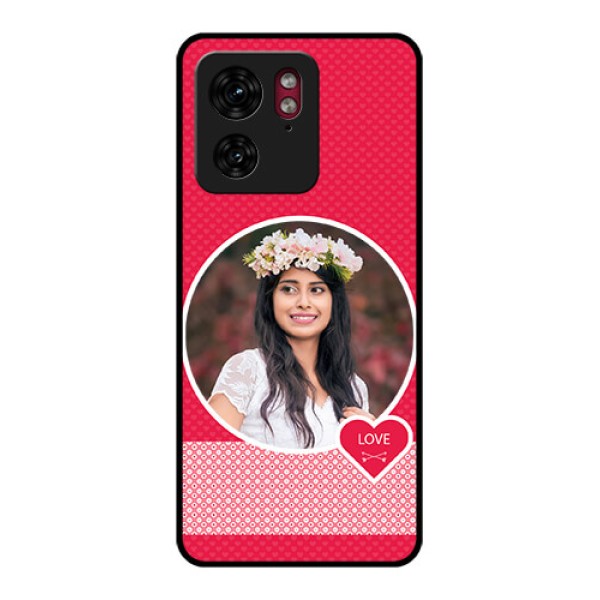 Motorola Edge 40 Custom Glass Phone Case - Pink Color Pattern Design Motorola Edge 40 Custom Glass Phone Case - Pink Color Pattern Design