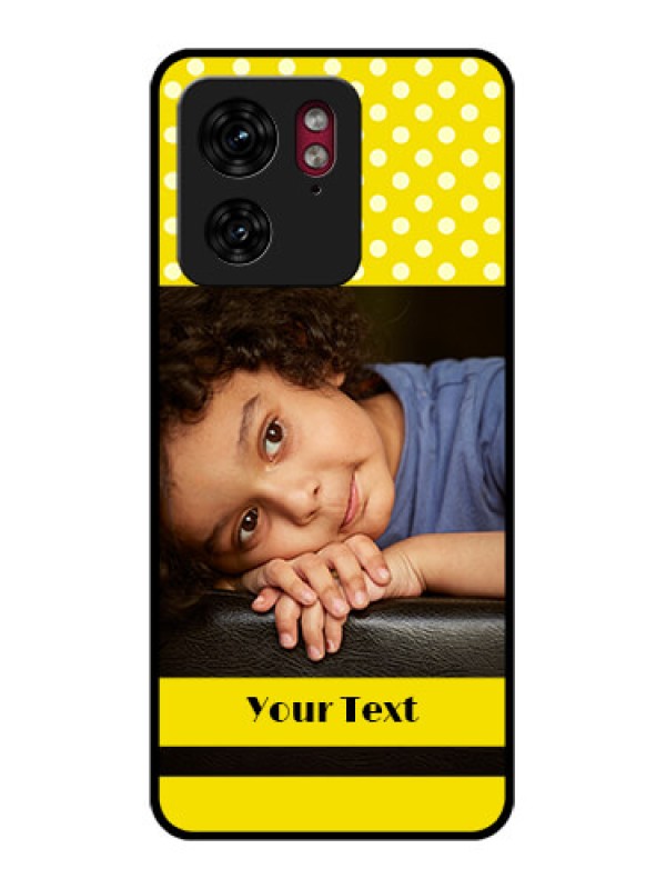 Custom Motorola Edge 40 Custom Glass Phone Case - Bright Yellow Case Design