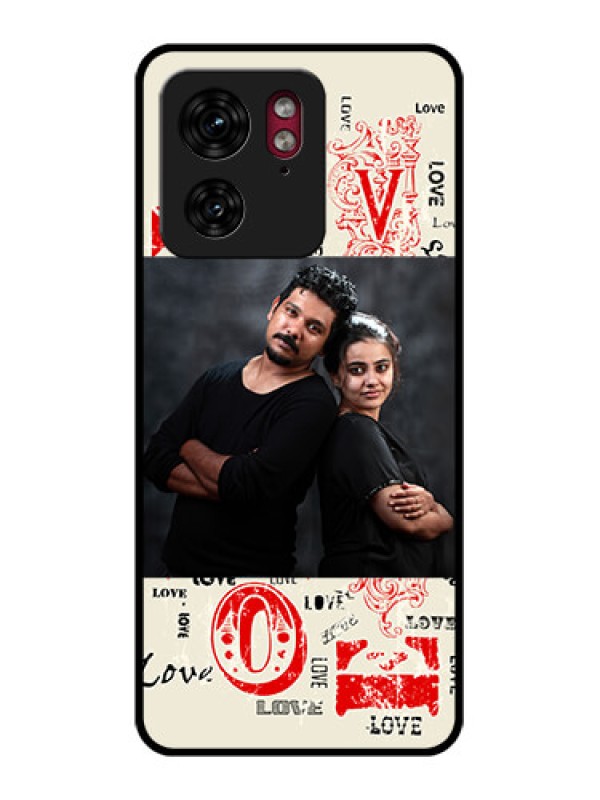 Custom Motorola Edge 40 Custom Glass Phone Case - Trendy Love Design Case