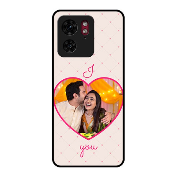 Motorola Edge 40 Custom Glass Phone Case - Heart Shape Design