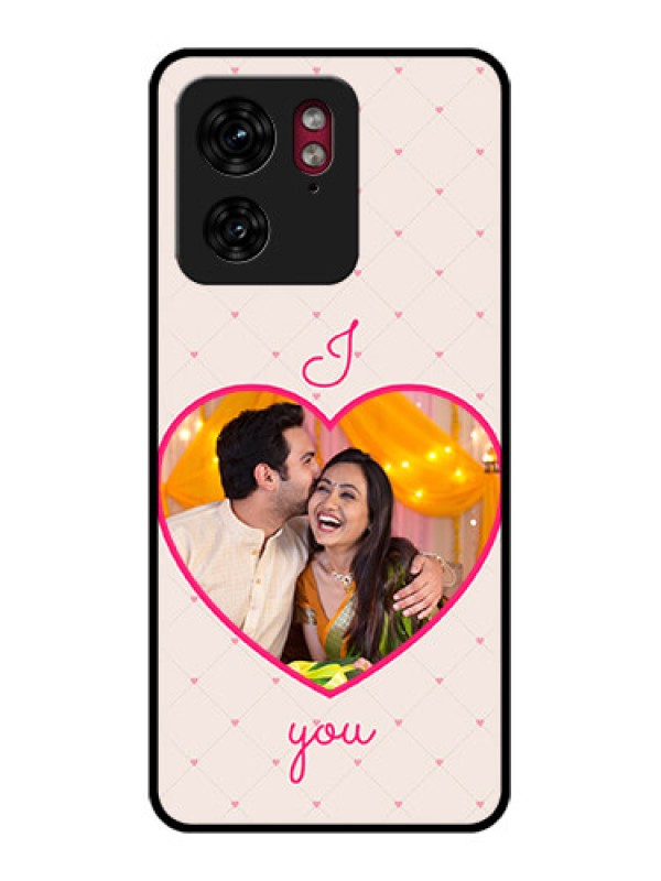 Custom Motorola Edge 40 Custom Glass Phone Case - Heart Shape Design