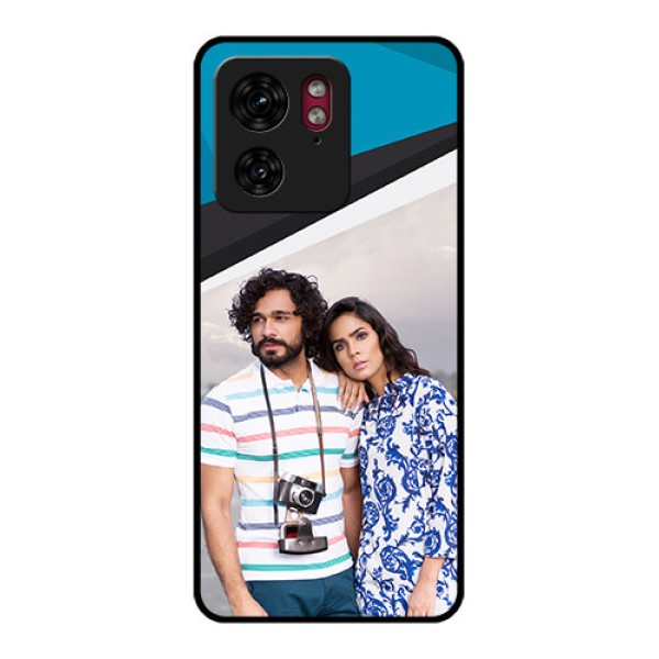 Motorola Edge 40 Custom Glass Phone Case - Simple Pattern Photo Upload Design