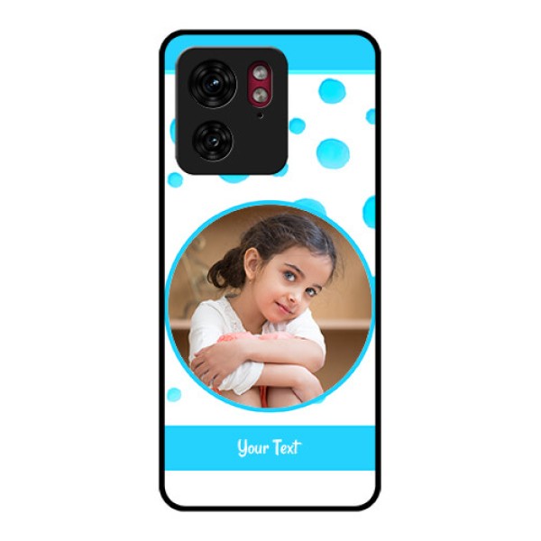 Motorola Edge 40 Custom Glass Phone Case - Blue Bubbles Pattern Design Motorola Edge 40 Custom Glass Phone Case - Blue Bubbles Pattern Design