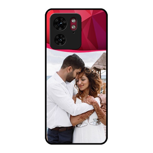 Motorola Edge 40 Custom Glass Phone Case - Red Abstract Design