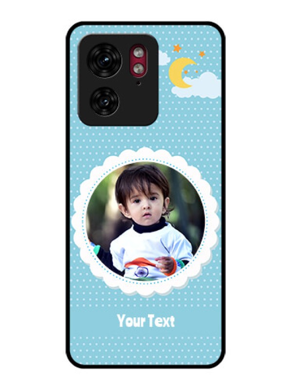 Custom Motorola Edge 40 Custom Glass Phone Case - Violet Pattern Design