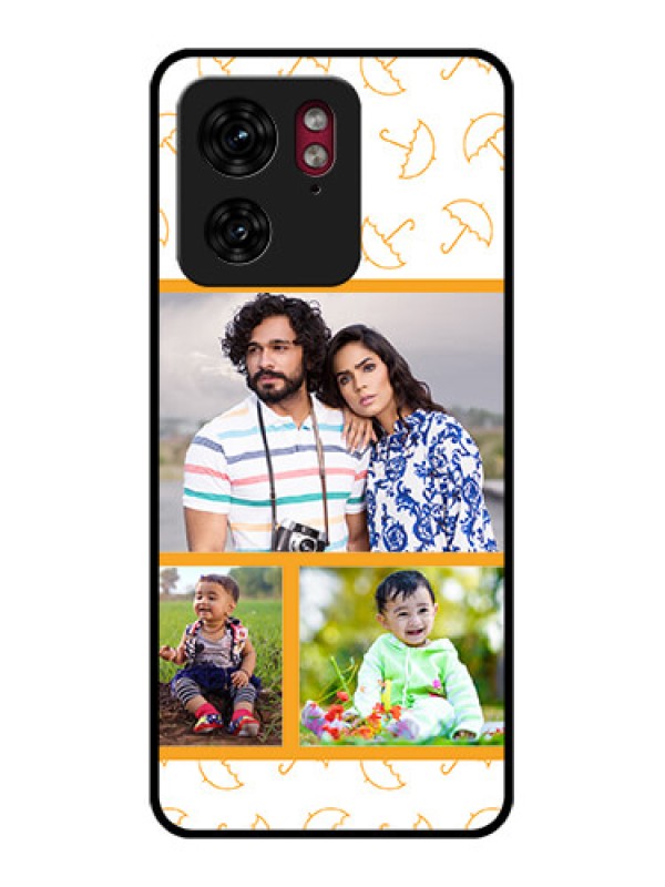 Custom Motorola Edge 40 Custom Glass Phone Case - Yellow Pattern Design