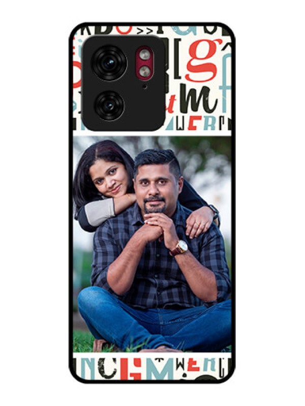 Custom Motorola Edge 40 Custom Glass Phone Case - Alphabet Design