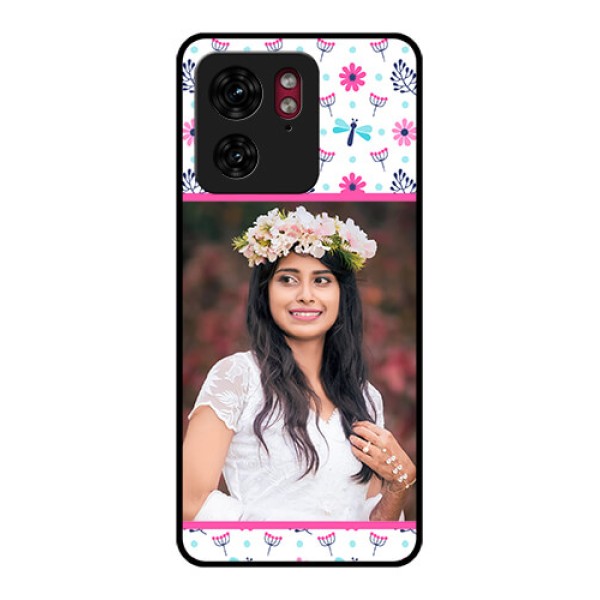Motorola Edge 40 Custom Glass Phone Case - Colorful Flower Design Motorola Edge 40 Custom Glass Phone Case - Colorful Flower Design