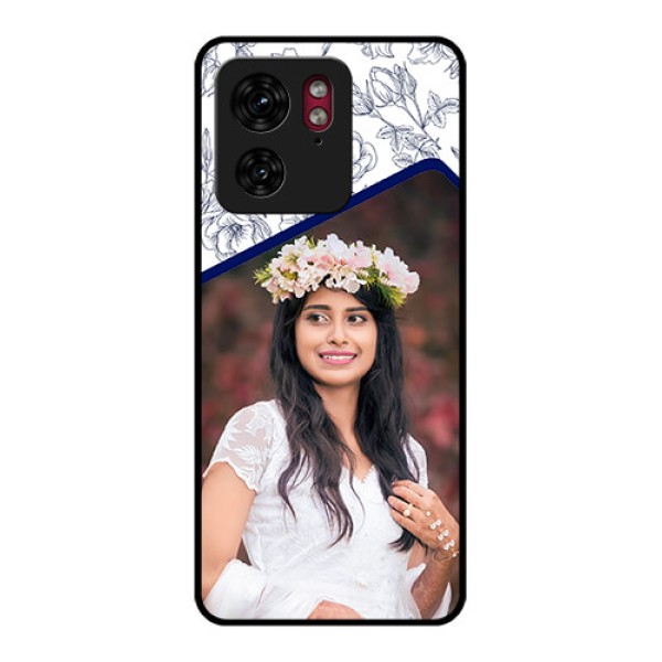 Motorola Edge 40 Custom Glass Phone Case - Classy Floral Design