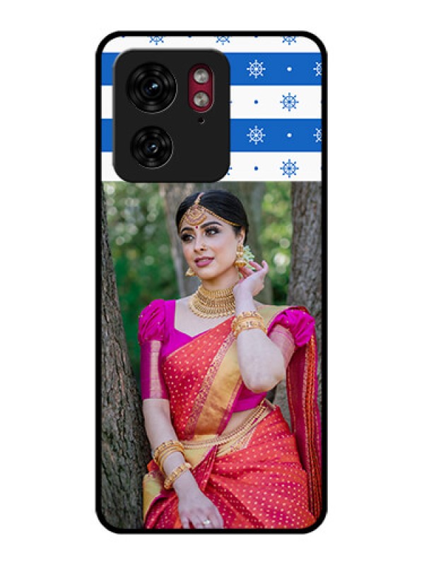 Custom Motorola Edge 40 Custom Glass Phone Case - Snow Pattern Design