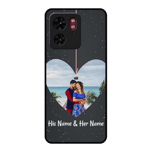 Motorola Edge 40 Custom Glass Phone Case - Hanging Heart Design