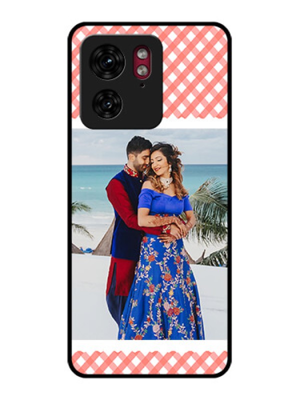 Custom Motorola Edge 40 Custom Glass Phone Case - Pink Pattern Design