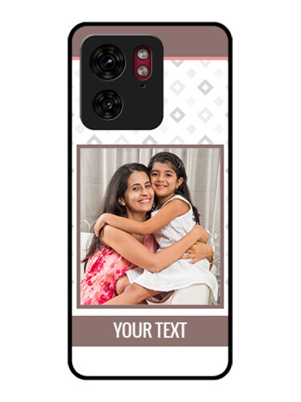 Custom Motorola Edge 40 Custom Glass Phone Case - Simple Diamond Design