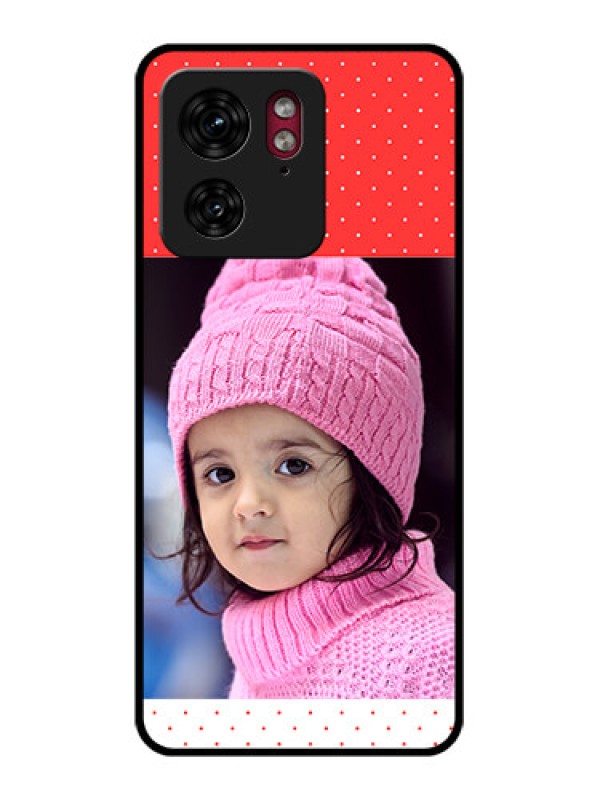 Custom Motorola Edge 40 Custom Glass Phone Case - Red Pattern Design