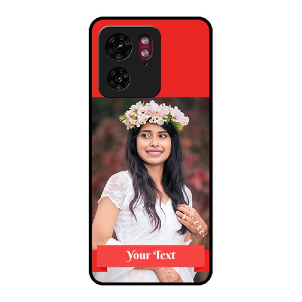 Motorola Edge 40 Custom Glass Phone Case - Simple Red Color Design Motorola Edge 40 Custom Glass Phone Case - Simple Red Color Design
