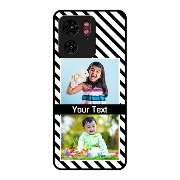 Motorola Edge 40 Custom Glass Phone Case - Black And White Stripes Design Motorola Edge 40 Custom Glass Phone Case - Black And White Stripes Design