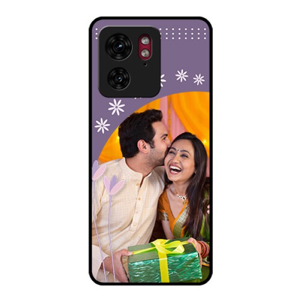 Motorola Edge 40 Custom Glass Phone Case - Lavender Flowers Design