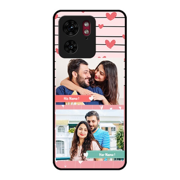Motorola Edge 40 Custom Glass Phone Case - Photo With Heart Design