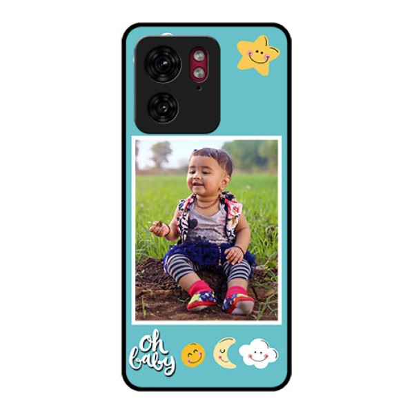Motorola Edge 40 Custom Glass Phone Case - Smiley Kids Stars Design Motorola Edge 40 Custom Glass Phone Case - Smiley Kids Stars Design