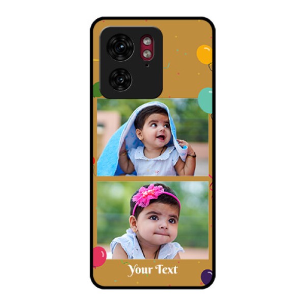 Motorola Edge 40 Custom Glass Phone Case - Image Holder With Birthday Celebrations Design Motorola Edge 40 Custom Glass Phone Case - Image Holder With Birthday Celebrations Design