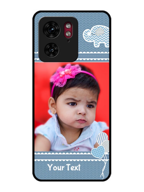 Custom Motorola Edge 40 Custom Glass Phone Case - With Kids Pattern Design