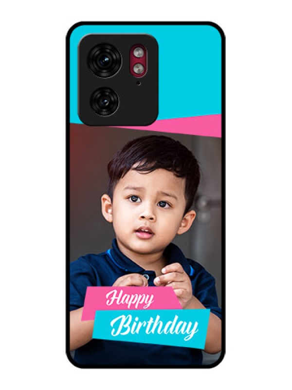 Custom Motorola Edge 40 Custom Glass Phone Case - Image Holder With 2 Color Design