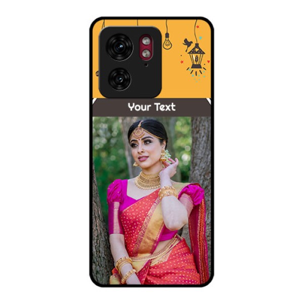 Motorola Edge 40 Custom Glass Phone Case - With Family Picture And Icons Motorola Edge 40 Custom Glass Phone Case - With Family Picture And Icons
