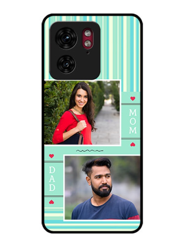 Custom Motorola Edge 40 Custom Glass Phone Case - Mom & Dad Pic Design