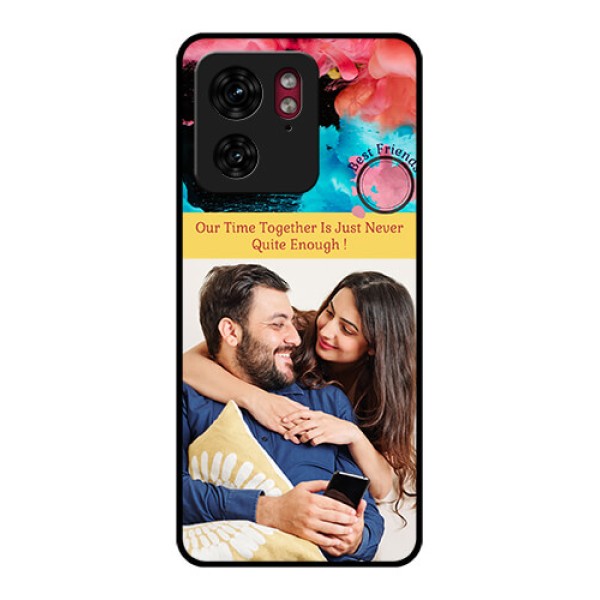 Motorola Edge 40 Custom Glass Phone Case - Quote With Acrylic Painting Design